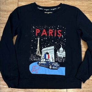 Karl Lagerfeld Paris Women's Karl Logo Embellished Sweater Black Size S Paris